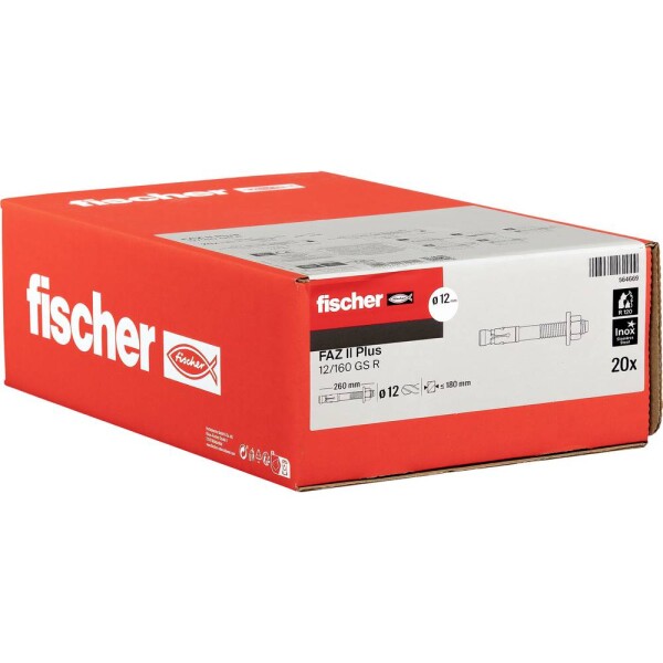 Fischer FAZ II Plus 12/160 GS R čapová kotva 260 mm 12 mm 564669 20 ks; 564669
