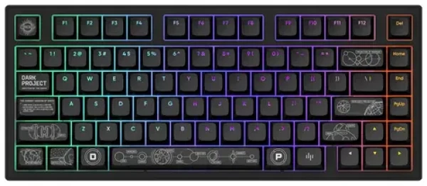 Dark Project ALU81A Terra Nova Wireless čierna / herná klávesnica / mehanická / spínače g3ms Moonstone / RGB / BT 2.4GH (DPKB_NOVA_81_ANSI_BLACK)