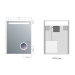 SAPHO - ASTRO zrkadlo s LED osvetlením 60x80cm, kozmetické zrkadlo MIRL2