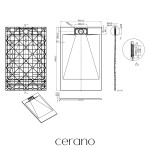 CERANO - Sprchová vanička obdélníková Enzo - SMC/minerální kompozit - strukturovaná černá matná - 140x90x3 CER-666091