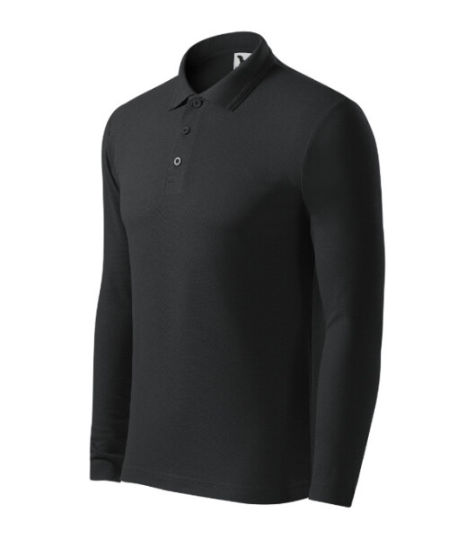 Pánska polokošeľa Pique Polo LS ebony gray XL