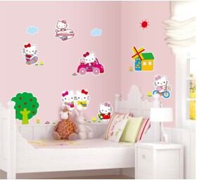 Veselá Stena Samolepka Hello Kitty na výlete