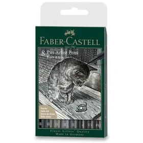 Faber-Castell Sada popisovačov / 8ks / čierna-sivá (167171)