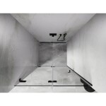 MEXEN/S - Lunar-F skladacie sprchové dvere ľavé 85, transparent, grafit metal 836-085-000-95-00-L