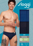 Pánske nohavičky GO Natural Brief C2P - BLUE - modré M008 - SLOGGI BLUE S