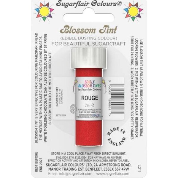 Jedlá prachová farba Rouge 7 ml - Sugarflair - Sugarflair