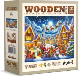Wooden City Drevené puzzle Santova sviatočná cesta