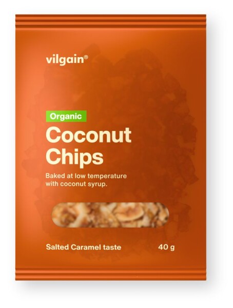 Vilgain Kokosové chipsy BIO – slaný karamel 40 g