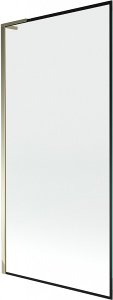 MEXEN/S - Next L vaňová zástena FIX 90 x 150, čierna vzor, zlatá 895-090-000-03-70-50