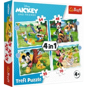 Trefl - Puzzle - Mickey Mouse: Krásny deň 4v1