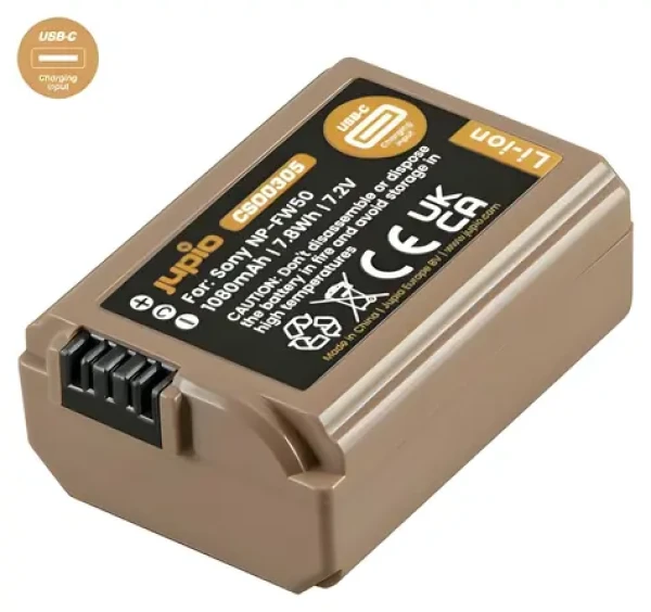 JUPIO NP-FW50 Ultra C / Akumulátor / 1080 mAh / USB-C nabíjanie (CSO0305)