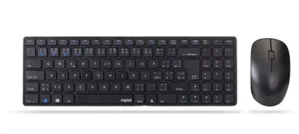 Rapoo 9300M Multi-Mode čierna / bezdrôtová sada klávesnice a myši / 2.4 GHz / BT 3.0 a 4.0 / CZ-SK verzia (6940056184627)