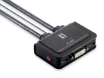 LevelOne KVM-0260 čierna / KVM switch / 2 porty / USB / DVI-I / 1920x1200 (KVM-0260)