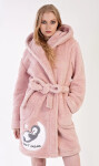Dámsky krátky župan s kapucňou Sweet dreams Powder pink - Vienetta S starorůžová