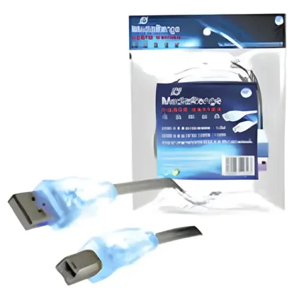 MediaRange USB tlačiarový kábel AB modrý s LED / Kábel / 1,8 m / USB 2.0 (MRCS109)