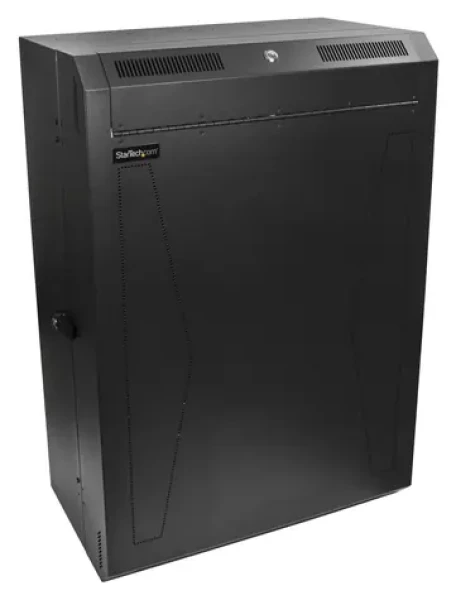 StarTech 8U serverový rozvádzač čierna / Rozvádzač / Nástenný / Nosnosť 90 kg / 675×383×940 mm (RK830WALVS)