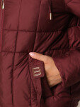 Dámska prešívaná bunda s kapucňou, bordová, FashionStreet TY5859 XL