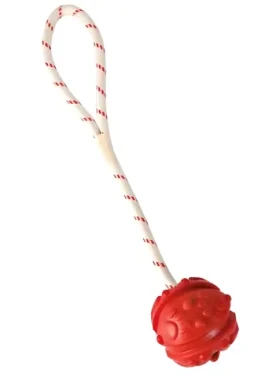 TRIXIE Plávajúce lopta na šnúre / Guma / Priemer 7 cm / Dĺžka 35 cm / Pre veľké a obrie psy