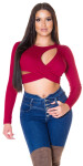 Sexy Crop Top mit Cut-Outs oldpink Einheitsgroesse