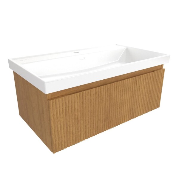 Kúpeľňová skrinka s umývadlom SAT Evolution 78x30x44, 5 cm dub medový mat SATEVO80DMU4 SATEVO80DMU4