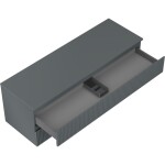 MEXEN/S - Rivel kúpeľňová skrinka pod umývadlo 140 cm s doskou, 2 zásuvky, reliéf, grafit mat 91A20-14047-2-BFFC66