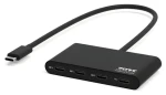 Port USB-C Hub PD 100W čierna / USB-C húb / 4X USB-C / 5 Gb/s / 100W PD (900147)