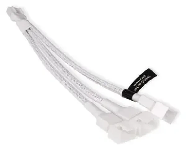 Alphacool Y-Splitter PWM biela / Rozbočovací kábel / 4-pin na 3x 4-pin PWM / 15 cm (18725)