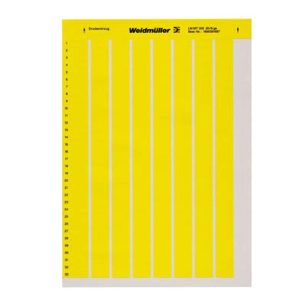 Weidmüller 1686381687-10 LM MT300 20X8 GE tlačiareň pre popisovacie systém Druh montáže: nalepenie Potlačiteľná plocha: 9 x 20 mm žltá Počet markerov: 2640 10; 1686381687-10