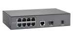 LevelOne PoE+ switch 8x FE 90W / Switch / Unmanaged / 8x FE PoE portov / 1x GbE + 1x SFP / kovové telo (FGP-1000W90)