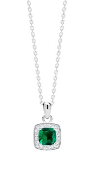 Preciosa Prekrásny strieborný náhrdelník Minas Crystal Treasures 5312 66 (retiazka, prívesok)
