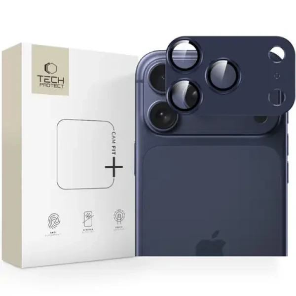Tech-Protect Camfull Fit+ tmavo modrá / Sklo na fotoaparát / Apple iPhone 17 Pro