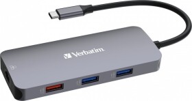 Verbatim Hub USB Verbatim Multi Port CMH-09: 2xUSB-C 3.1, 1xUSB-A 3.1, 2xUSB-A 3.0, HDMI, RJ-45, SD/microSD