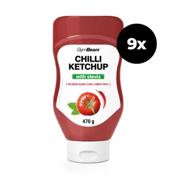 Kečup sladený stéviou - GymBeam (chilli, 9 x 470 g) (63265-5-9x470g-chilli)