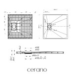 CERANO - Sprchová vanička čtvercová Gusto - SMC/minerální kompozit - strukturovaná černá matná - 80x80x3 CER-414563
