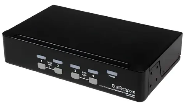StarTech KVM switch 4 porty USB / KVM switch / 1U rack / 1920 x 1440 px / čierna (SV431DUSBU)