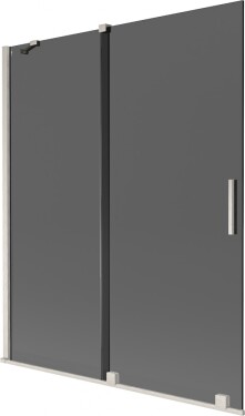 MEXEN/S - Velár dvojkrídlová posuvná vaňová zástena 140 x 150, grafit, nikel kartáčovaný 896-140-000-41-97