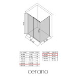 CERANO - Sprchovací kút Orlano L/P - 5 mm - chróm, transparentné sklo - 130x70x195 - posuvný CER-DY505B-90184