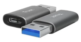 Trust Calyx šedá / Adaptér / USB-A na USB-C / 2 ks / USB 3.2 Gen2 (25573)