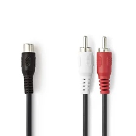 Nedis Stereo Audio kábel 2x RCA (M) - RCA (F) 0.20 m (CAGB24020BK02)