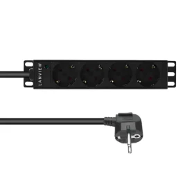 Lanview PDU 10" čierna / Zásuvková lišta do racku / 1U / 4X Schuko / 13 A / 2 m (LVR-2MSCH-LIC-SCH4)