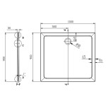 AQUALINE - TECMI sprchová vanička z liateho mramoru, obdĺžnik 100x90x3cm PQ10090