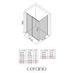 CERANO - Sprchovací kút Orlano L/P - 5 mm - chróm, transparentné sklo - 130x100x195 - posuvný CER-DY505B-90-224