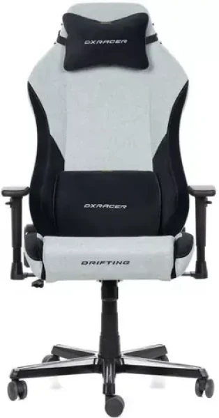 DXRacer DRIFTING Herná stolička šedo-čierna látková / 122-132 cm / látka / 125 kg / 3D-Područky (1052147)