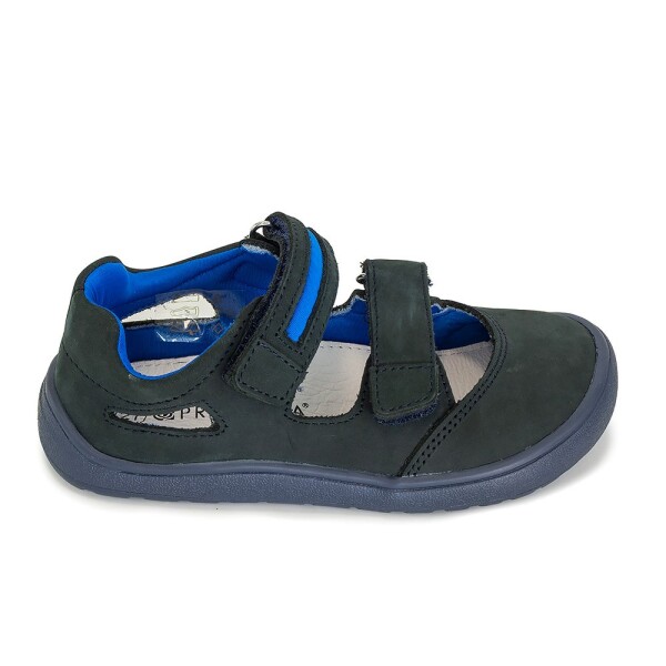 Chlapčenské sandále Barefoot PADY DENIM, protéza, tmavomodré - 21