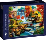 BlueBird Puzzle Dedinský dom pri vodopáde