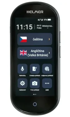 HELMER OTR 212 4G čierna / Inteligentný hlasový prekladač / 109 jazykov / mikrofón / foto sken / WiFi / 4G (hlmotr212)