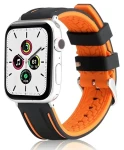 Beline SOLID Silicone oranžovo-čierny / Opasok pre Apple Watch / 42/44/45/49 mm