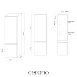 CERANO - Kúpeľňová skrinka vysoká Carole - dub medový - 45x150x34 CER-431647