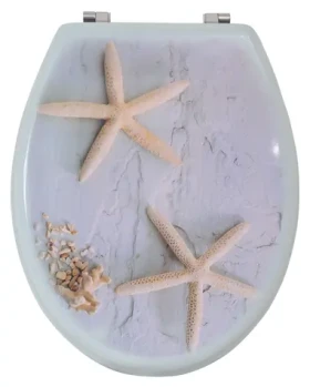 MSV STARFISH / WC doštička / s motívom / MDF / nerezové pánty / 56 x 360 x 450 mm