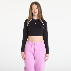 Tričko Nike Sportswear Women's Tight Long-Sleeve Cropped Top Black/ Black/ Chalk/ Chalk S